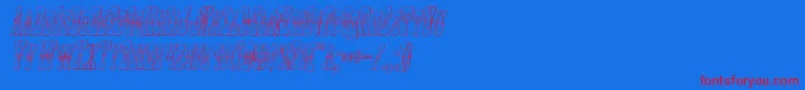 Youngerbros3Dital-Schriftart – Rote Schriften auf blauem Hintergrund