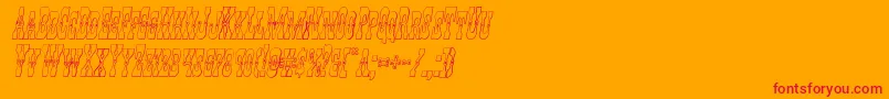 Youngerbros3Dital Font – Red Fonts on Orange Background
