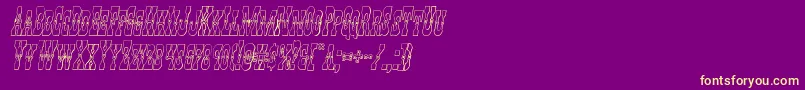 Fonte Youngerbros3Dital – fontes amarelas em um fundo roxo