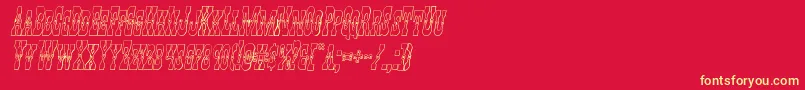 Шрифт Youngerbros3Dital – жёлтые шрифты на красном фоне