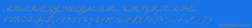 Emilyaustin-Schriftart – Graue Schriften auf blauem Hintergrund