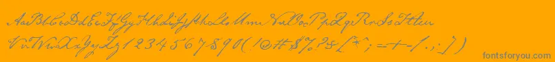 Emilyaustin-Schriftart – Graue Schriften auf orangefarbenem Hintergrund