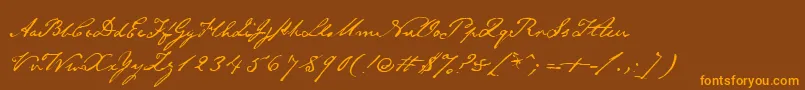Police Emilyaustin – polices orange sur fond brun
