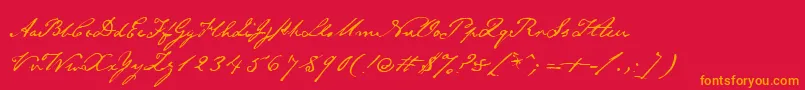 Emilyaustin Font – Orange Fonts on Red Background