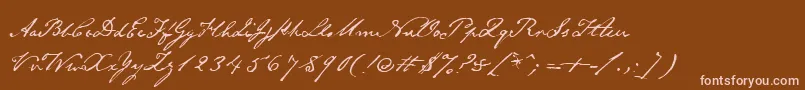 Emilyaustin-Schriftart – Rosa Schriften auf braunem Hintergrund