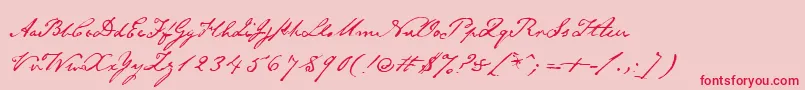 Emilyaustin-Schriftart – Rote Schriften auf rosa Hintergrund