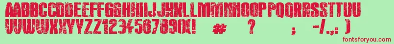 RocksDeath Font – Red Fonts on Green Background