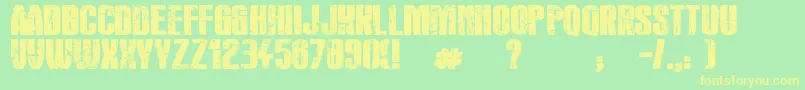 RocksDeath Font – Yellow Fonts on Green Background