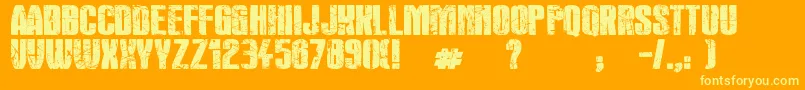 RocksDeath Font – Yellow Fonts on Orange Background