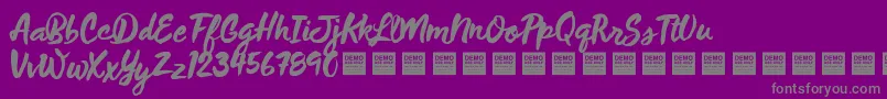 フォントWildThingDemo – 紫の背景に灰色の文字