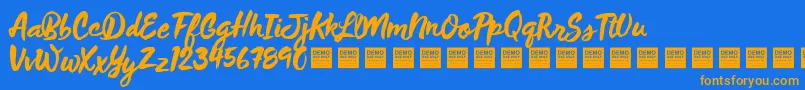 WildThingDemo Font – Orange Fonts on Blue Background