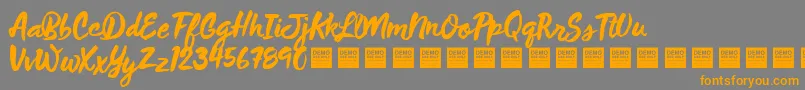 Fonte WildThingDemo – fontes laranjas em um fundo cinza