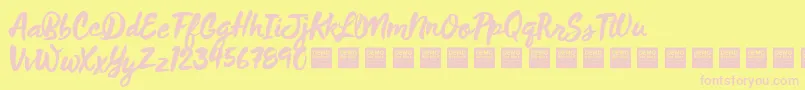 WildThingDemo Font – Pink Fonts on Yellow Background