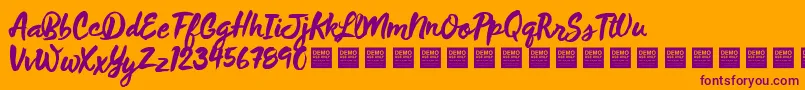 WildThingDemo Font – Purple Fonts on Orange Background