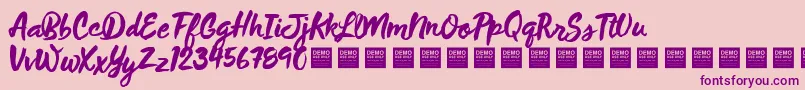 フォントWildThingDemo – ピンクの背景に紫のフォント
