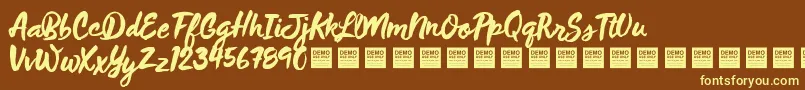 WildThingDemo Font – Yellow Fonts on Brown Background