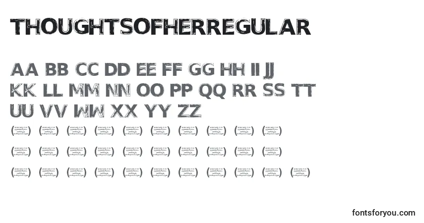 Fuente ThoughtsofherRegular - alfabeto, números, caracteres especiales