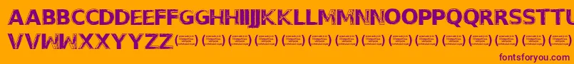 ThoughtsofherRegular Font – Purple Fonts on Orange Background