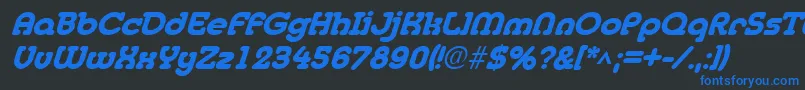 MedflyheavyItalic Font – Blue Fonts on Black Background