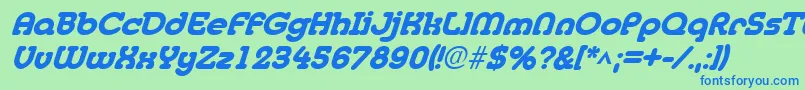 MedflyheavyItalic Font – Blue Fonts on Green Background