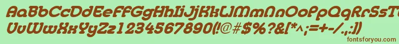 MedflyheavyItalic Font – Brown Fonts on Green Background