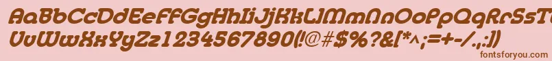 フォントMedflyheavyItalic – ピンクの背景に茶色のフォント