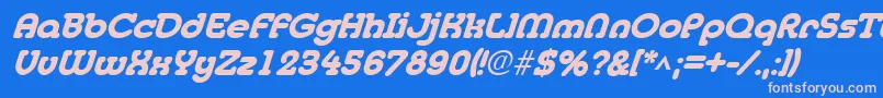 Czcionka MedflyheavyItalic – różowe czcionki na niebieskim tle