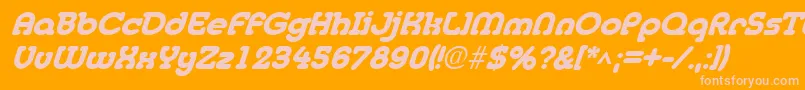 MedflyheavyItalic Font – Pink Fonts on Orange Background