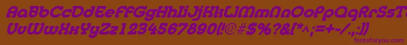 MedflyheavyItalic Font – Purple Fonts on Brown Background