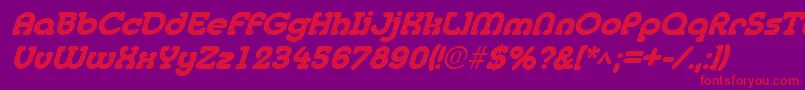 MedflyheavyItalic-fontti – punaiset fontit violetilla taustalla