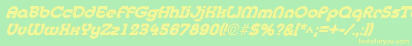 MedflyheavyItalic Font – Yellow Fonts on Green Background