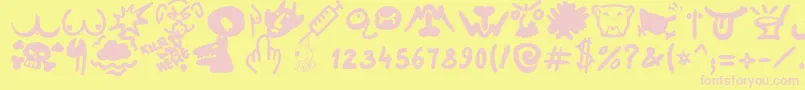 Hardtalk Font – Pink Fonts on Yellow Background