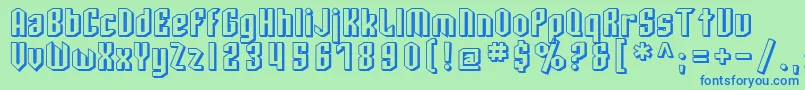 SfArcheryBlackShaded Font – Blue Fonts on Green Background