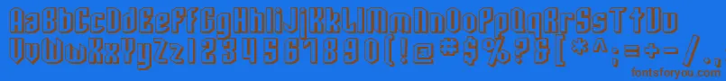 SfArcheryBlackShaded Font – Brown Fonts on Blue Background