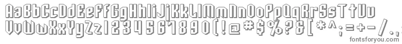 SfArcheryBlackShaded-fontti – harmaat kirjasimet valkoisella taustalla