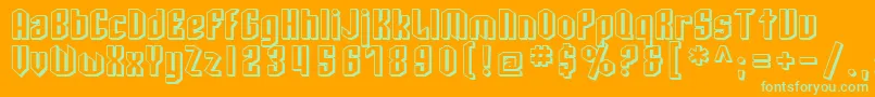 SfArcheryBlackShaded Font – Green Fonts on Orange Background