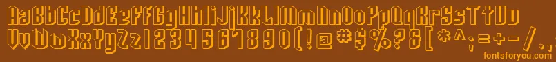 SfArcheryBlackShaded Font – Orange Fonts on Brown Background