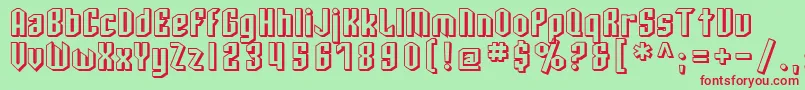 SfArcheryBlackShaded Font – Red Fonts on Green Background