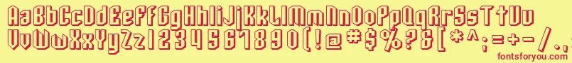 SfArcheryBlackShaded Font – Red Fonts on Yellow Background