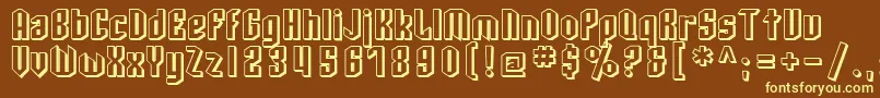 SfArcheryBlackShaded Font – Yellow Fonts on Brown Background