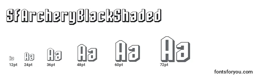 SfArcheryBlackShaded Font Sizes