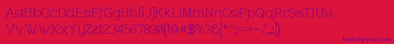 フォントCharringtonUpper – 赤い背景に紫のフォント