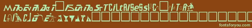 SamuelRegular-Schriftart – Grüne Schriften auf braunem Hintergrund