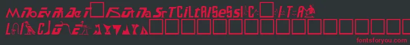 フォントSamuelRegular – 黒い背景に赤い文字