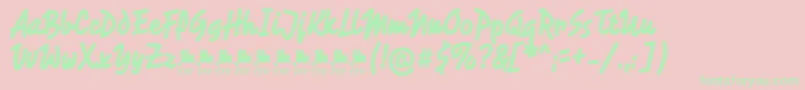 フォントRotulonaHandFfp – ピンクの背景に緑の文字