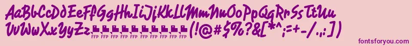 Police RotulonaHandFfp – polices violettes sur fond rose