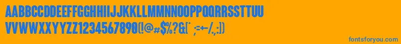 ColunaRounded-Schriftart – Blaue Schriften auf orangefarbenem Hintergrund