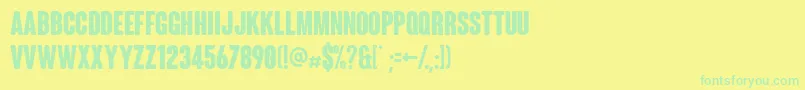 ColunaRounded Font – Green Fonts on Yellow Background