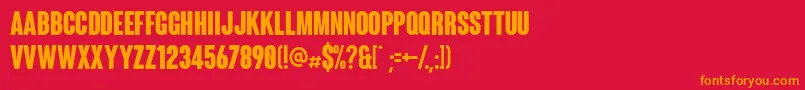 ColunaRounded Font – Orange Fonts on Red Background