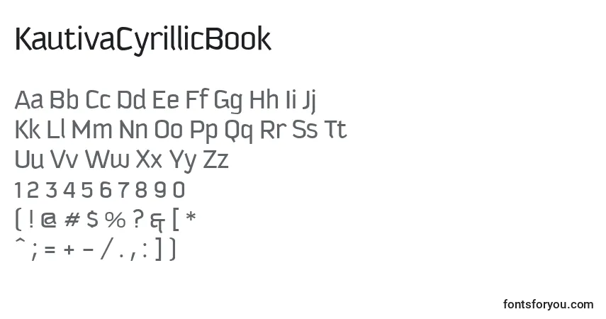 Шрифт KautivaCyrillicBook – алфавит, цифры, специальные символы